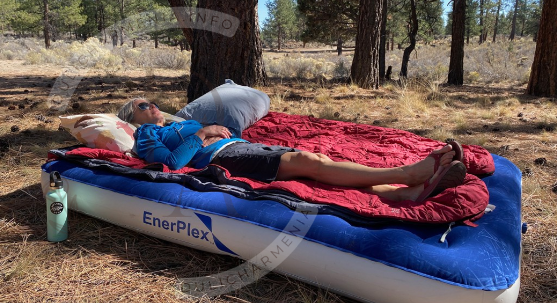 Compact air mattress camping